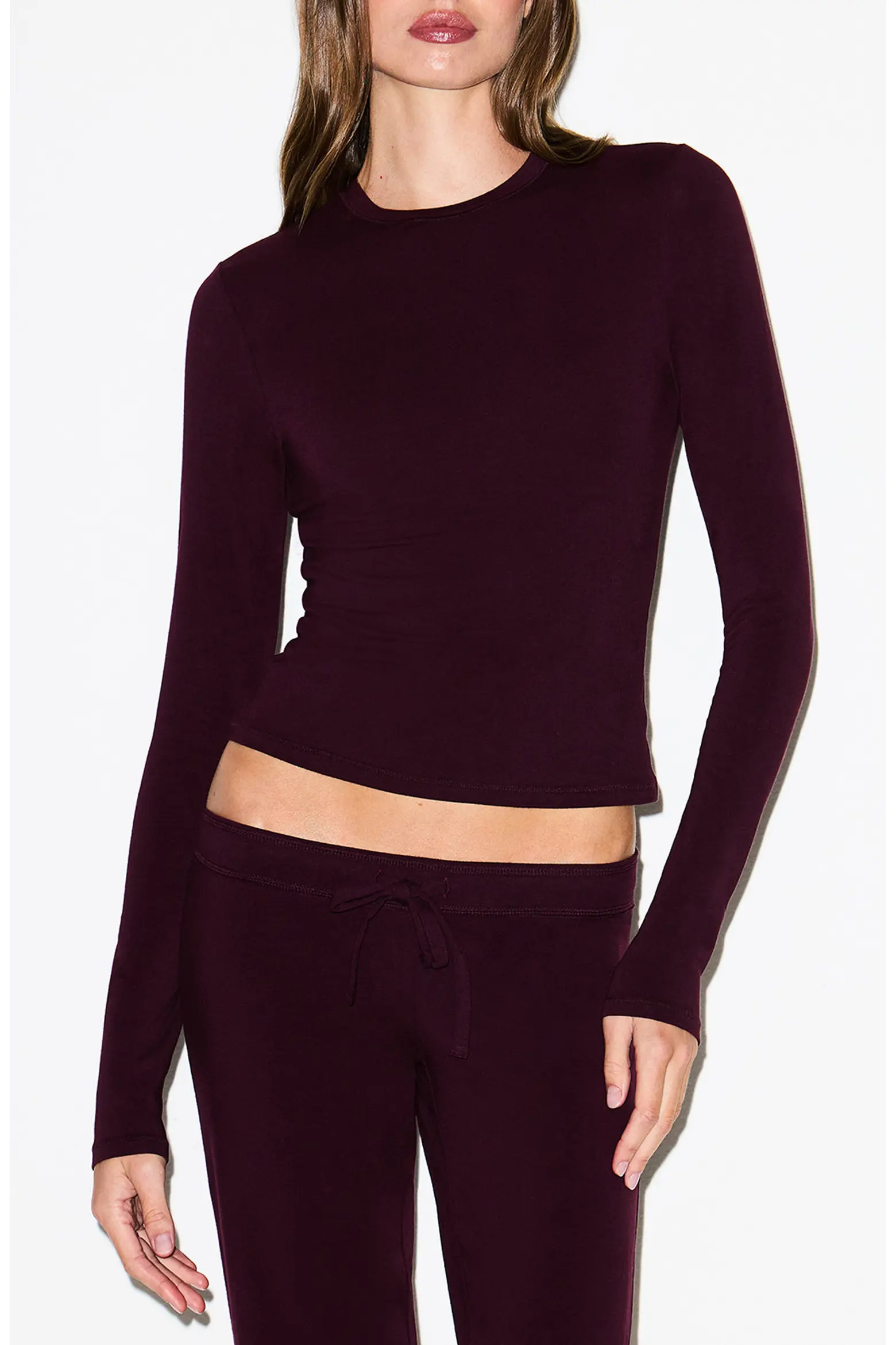 SKIMS Stretch Cotton Jersey Long Sleeve T-Shirt (Women) | Nordstrom | Nordstrom