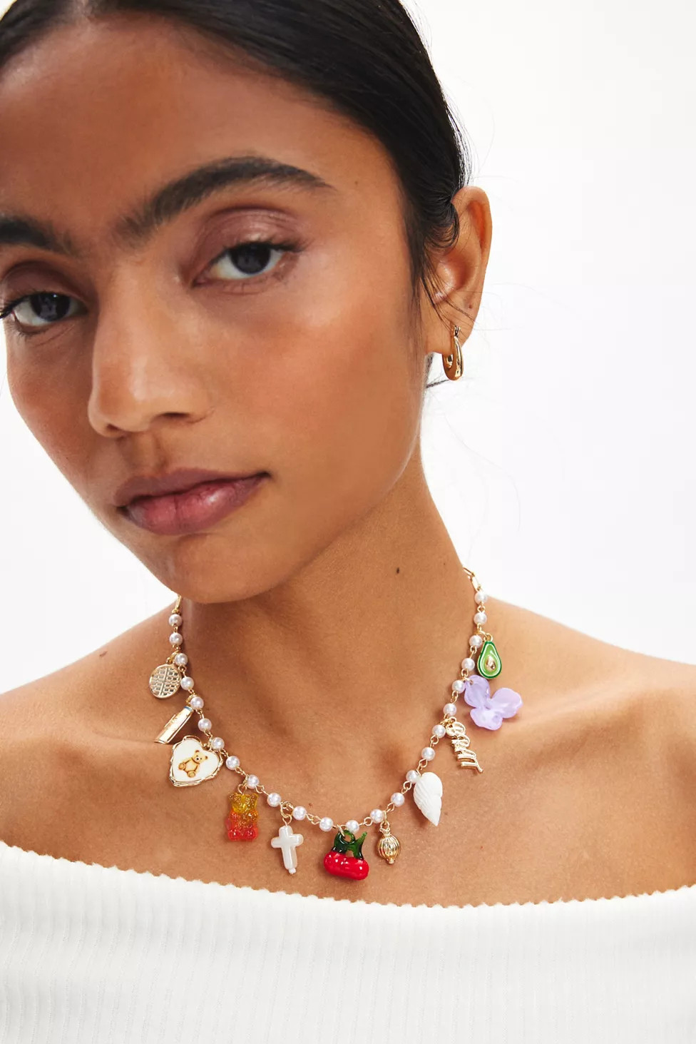 Jade Pearl Charm Necklace | Urban Outfitters (US and RoW)