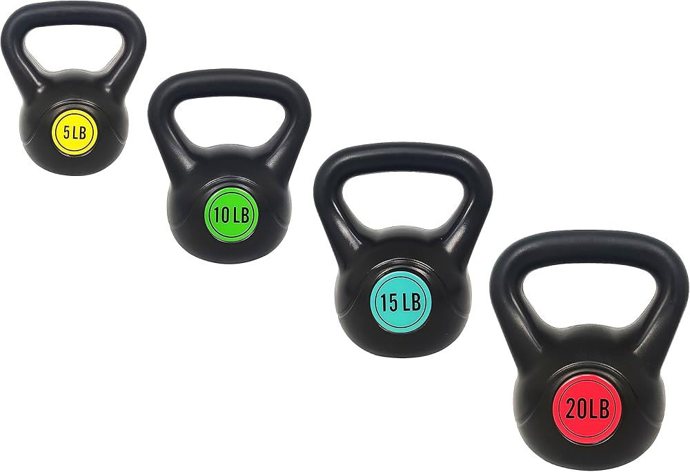 Signature Fitness ​Wide Grip Kettlebell Exercise Fitness Weight Set, Set of 3 or Set of 4 Kettl... | Amazon (US)