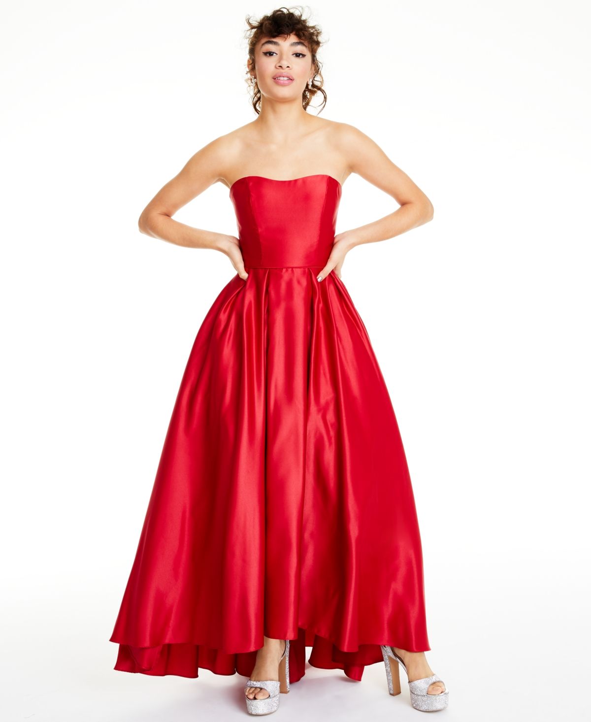 Betsy & Adam Petite Strapless High-Low Gown | Macys (US)