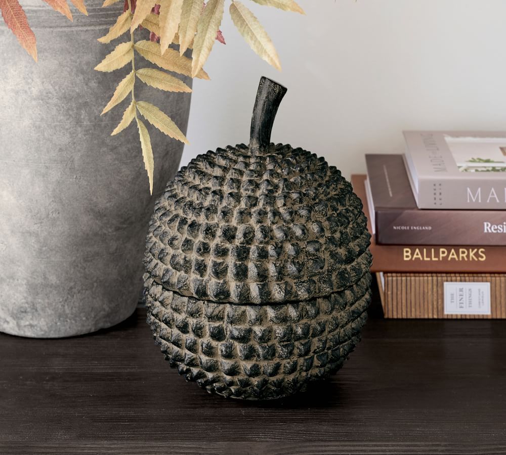 Lidded Handcrafted Wood Durian Object | Pottery Barn (US)