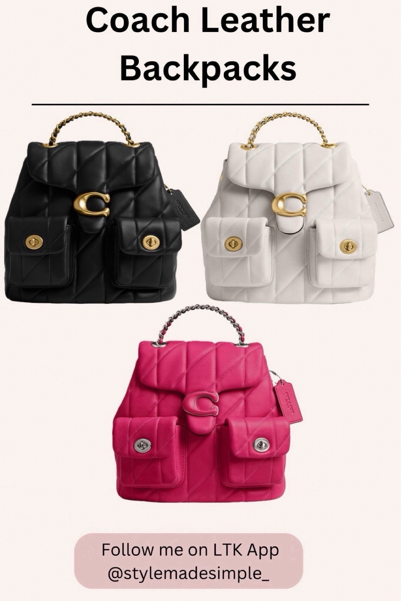 Coach leather backpack 

#LTKFestival #LTKootd #LTKTravel