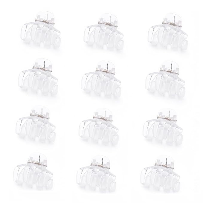 Cobahom 12 Pack Small Plastic 1.2 Inch No-Slip Mini Clips for Thin Hair Styling Accessories for W... | Amazon (US)