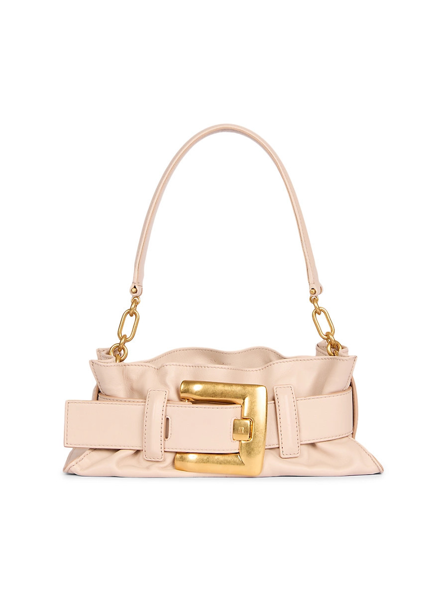 Balmain Women's Anthem Mini Leather Shoulder Bag - Beige | Saks Fifth Avenue
