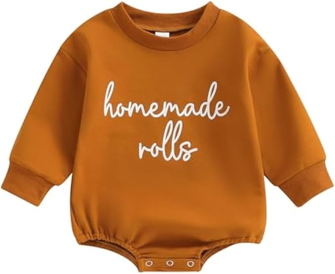 Thanksgiving Baby Girl Boy Outfit Newborn Bubble Romper Fall Winter Infant Long Sleeve Sweatshirt... | Amazon (US)