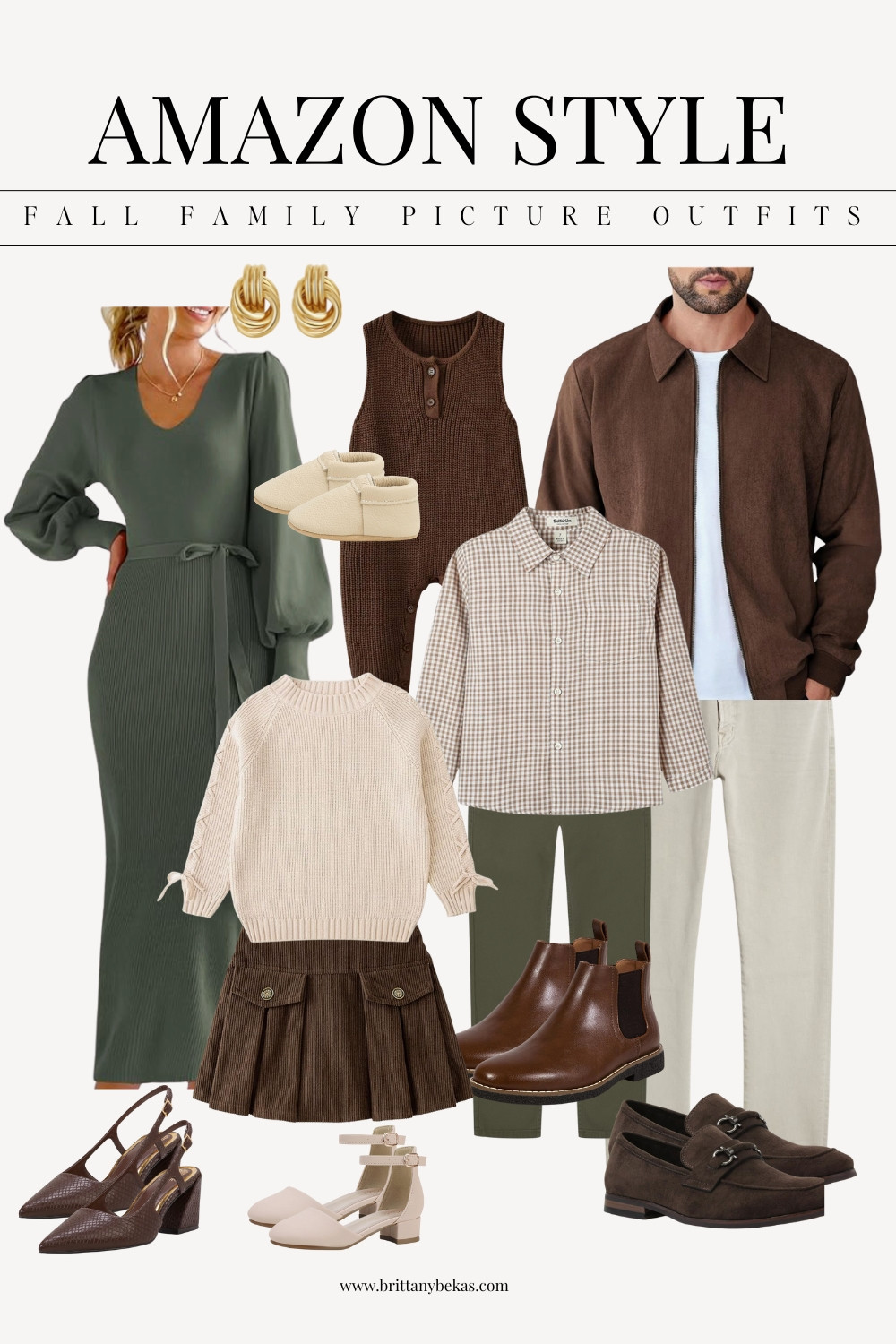 Love this olive green and brown family picture outfit from Amazon. Pair a sweater dress with a suede jacket, printed shirt for your little boy, corduroy pants and a corduroy skirt. All amazon finds. Many on sale for prime day.

brown pumps / sweater dress/ girls fall outfits / boys fall outfits / thanksgiving outfits / family pictures / mens fall style / amazon prime day deals 

 

#LTKSaleAlert #LTKFindsUnder50 #LTKFamily