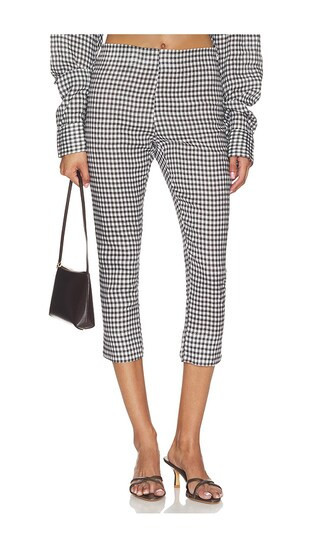 AEXAE x REVOLVE Linen Capri Pant in Black & White. - size S | Revolve Clothing (Global)