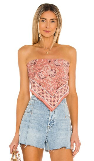 Cora Scarf Top in Cherry Blossom Block Print | Revolve Clothing (Global)