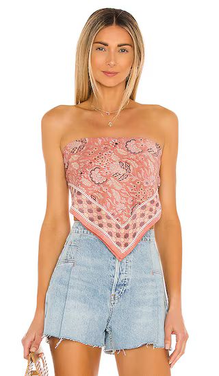 Cora Scarf Top in Cherry Blossom Block Print | Revolve Clothing (Global)