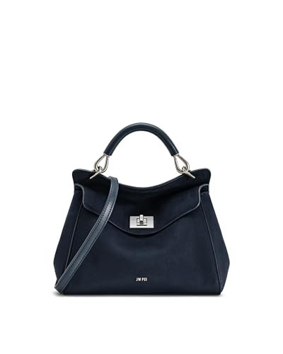JW PEI Women's Lucia Classic Top Handle Bag - Faux Suede Navy Blue | Amazon (UK)