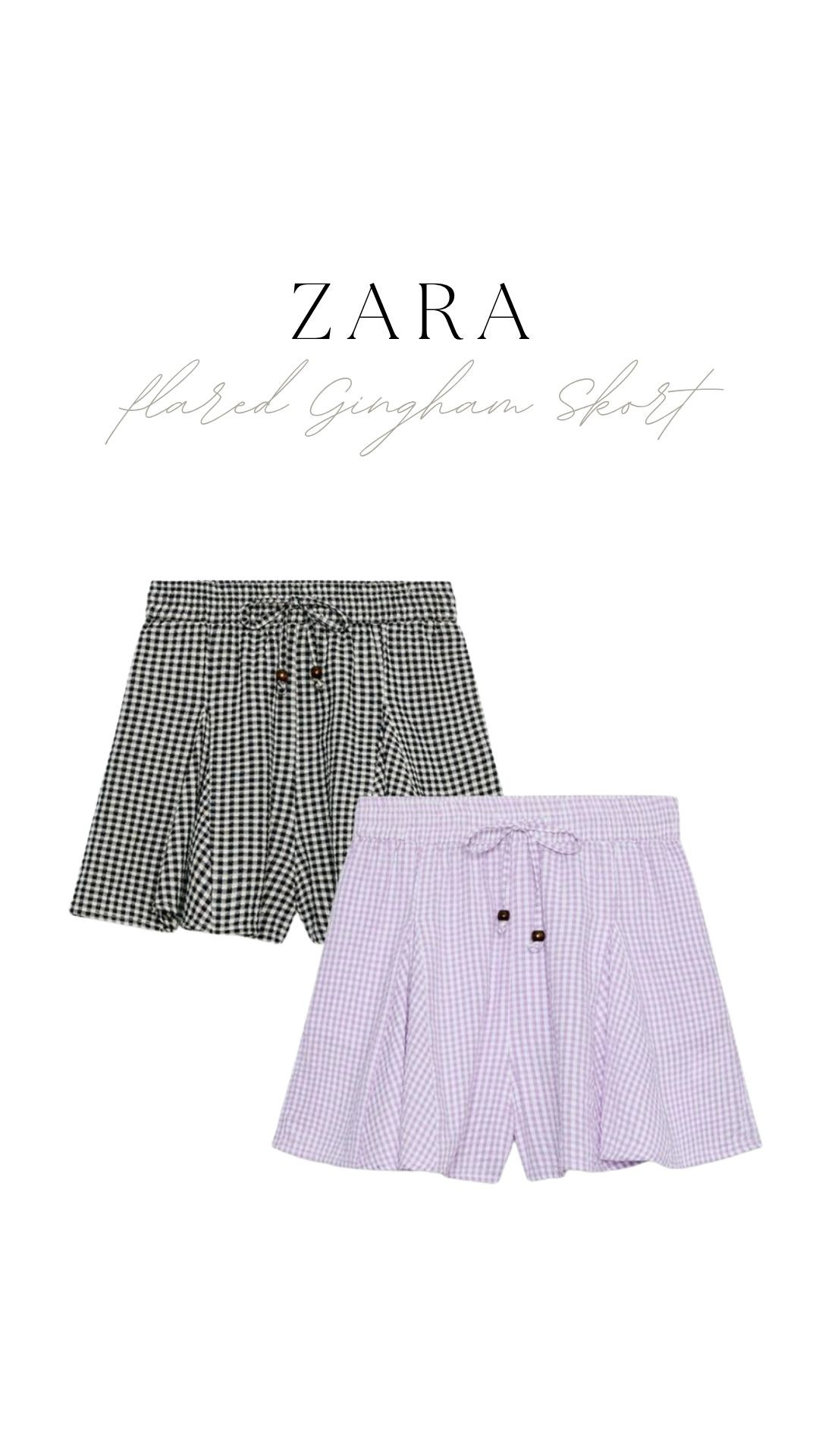 The Zara Flared Gingham Skort, which you loved last week! It's still in stock in both colours! 

Gingham Mini Skort, Lilac Gingham Skirt, Black And White Gingham Skort, Summer Zara New In, Summer Bottoms, Holiday Day Outfit, Casual Summer Skort, Easy Throw On, Zara Summer Staples 

 #LTKuk #LTKspring #LTKsummer