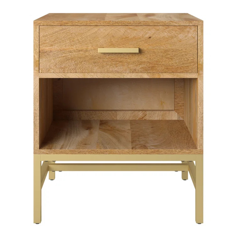 Rowley 22'' Tall 1 - Drawer Iron Nightstand | Wayfair North America