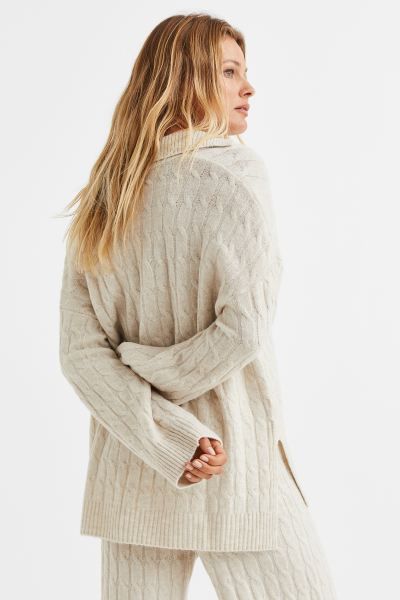 Cable-knit Sweater - Natural white - Ladies | H&M US | H&M (US)
