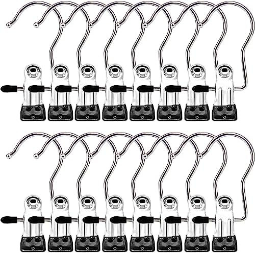 Boot Hangers Clips, 16 Pack Laundry Hooks Hanging Clips Clothes Pins Closet Hanger Organizer Clam... | Amazon (US)