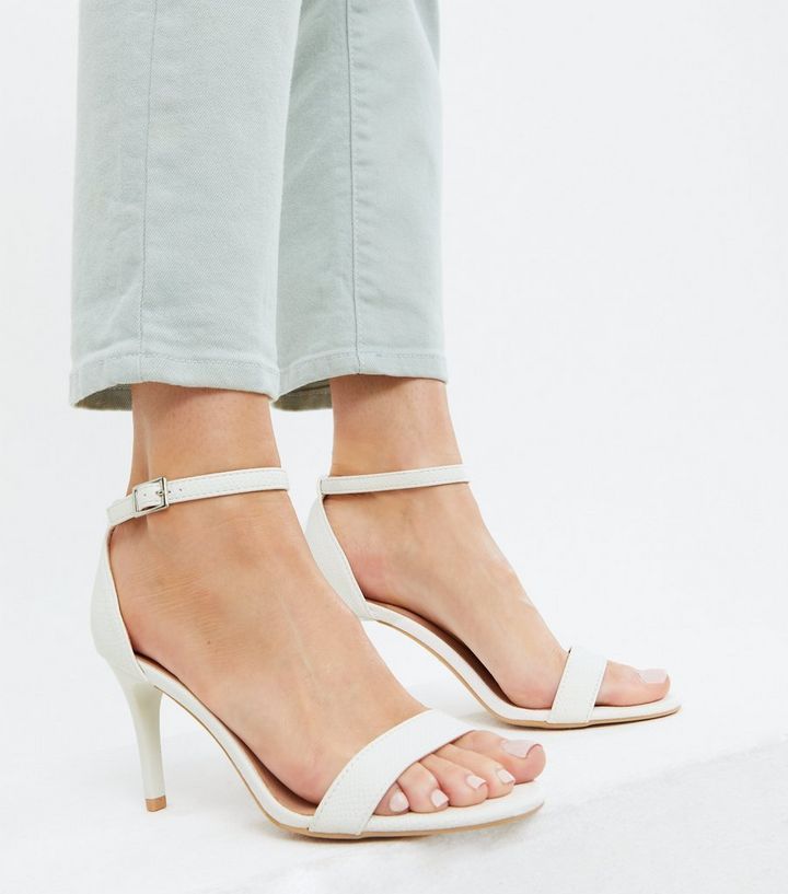 White Faux Snake Stiletto Heel Sandals
						
						Add to Saved Items
						Remove from Saved It... | New Look (UK)