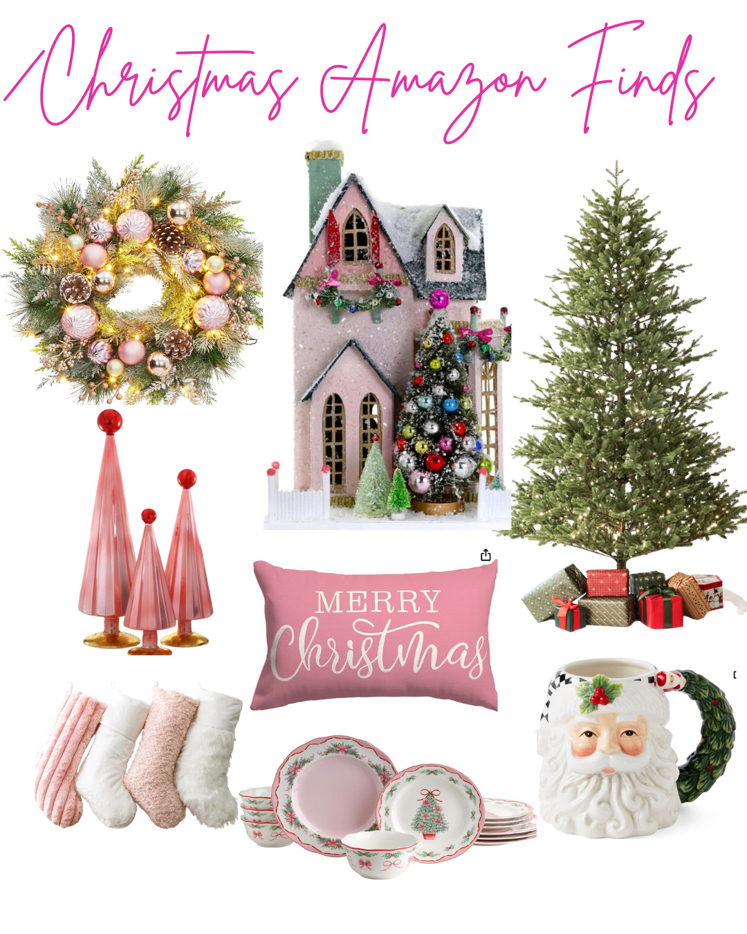 Pretty in Pink Christmas Finds 
Who says Christmas decor has to be red and green? I’m loving these blush and pastel pink Amazon finds — from frosted bottle brush trees to cozy stockings, a pink “Merry Christmas” pillow, and even the cutest Santa mug! 

Shop my favorite pink holiday picks that make your home feel magical, merry, and totally chic! 🎄
Tap to shop everything from Amazon! #amazonfinds #christmasdecor #pinkchristmas #ltkholiday #ltkamazon #ltkhome 

 #LTKHoliday #LTKSeasonal