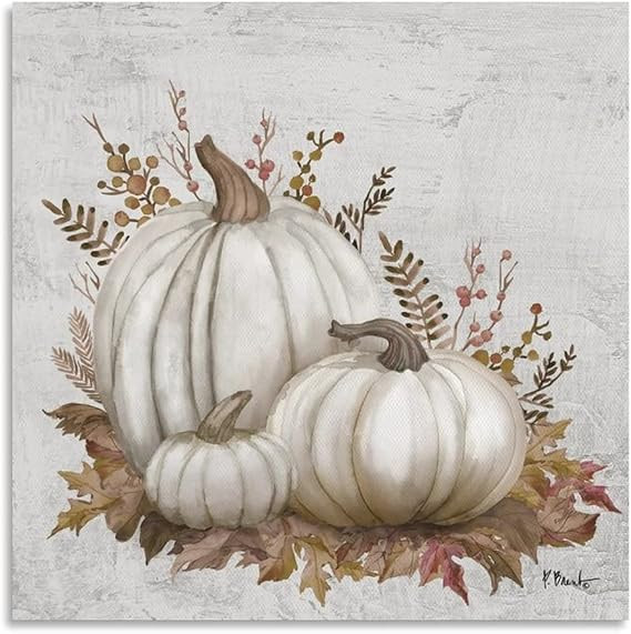 Pumpkin Wall Art Fall Harvest Pictures Halloween Decoration Canvas Painting Posters and Prints Wa... | Amazon (US)