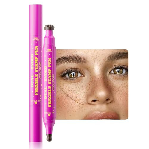 Beauty Glazed Dual-Ended Freckle Stamp Pen – Realistic Faux Freckles Makeup with Soft Sponge Stamp & Precision Tip – Waterproof Long-Lasting Freckle Marker for Natural or Bold Looks (01 Beige Brown) | Amazon (US)