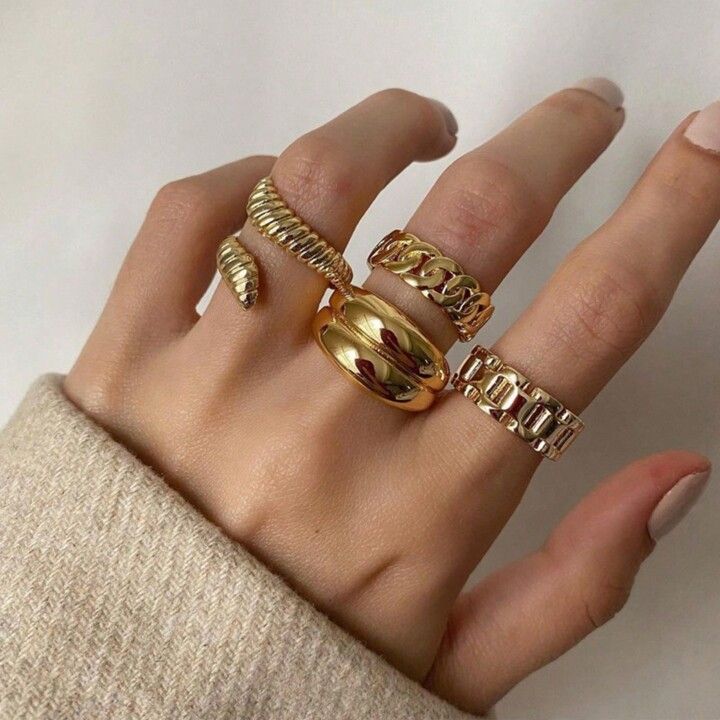 4pcs/set European And American Style Snake Shaped Rings For Women, Vintage And Fashionable Joint ... | SHEIN
