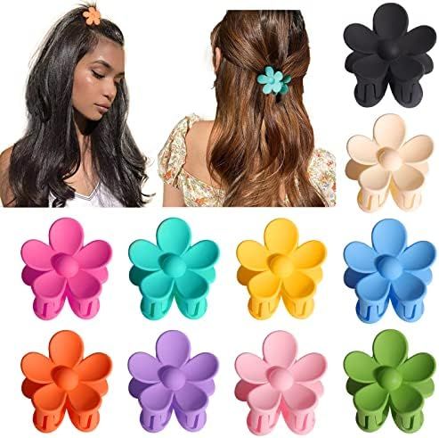 Amazon.com : Palksky Small Flower Hair Claw Clips for Women Girls Kids, 10 PCS Tiny Hair Claw Cli... | Amazon (US)