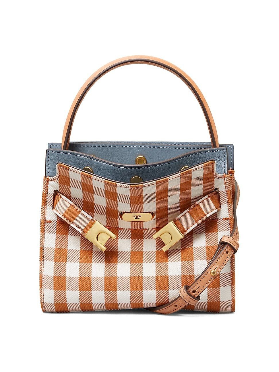 Tory Burch Women's Petite Lee Radziwill Gingham Canvas Satchel - Ochre Ging | Saks Fifth Avenue