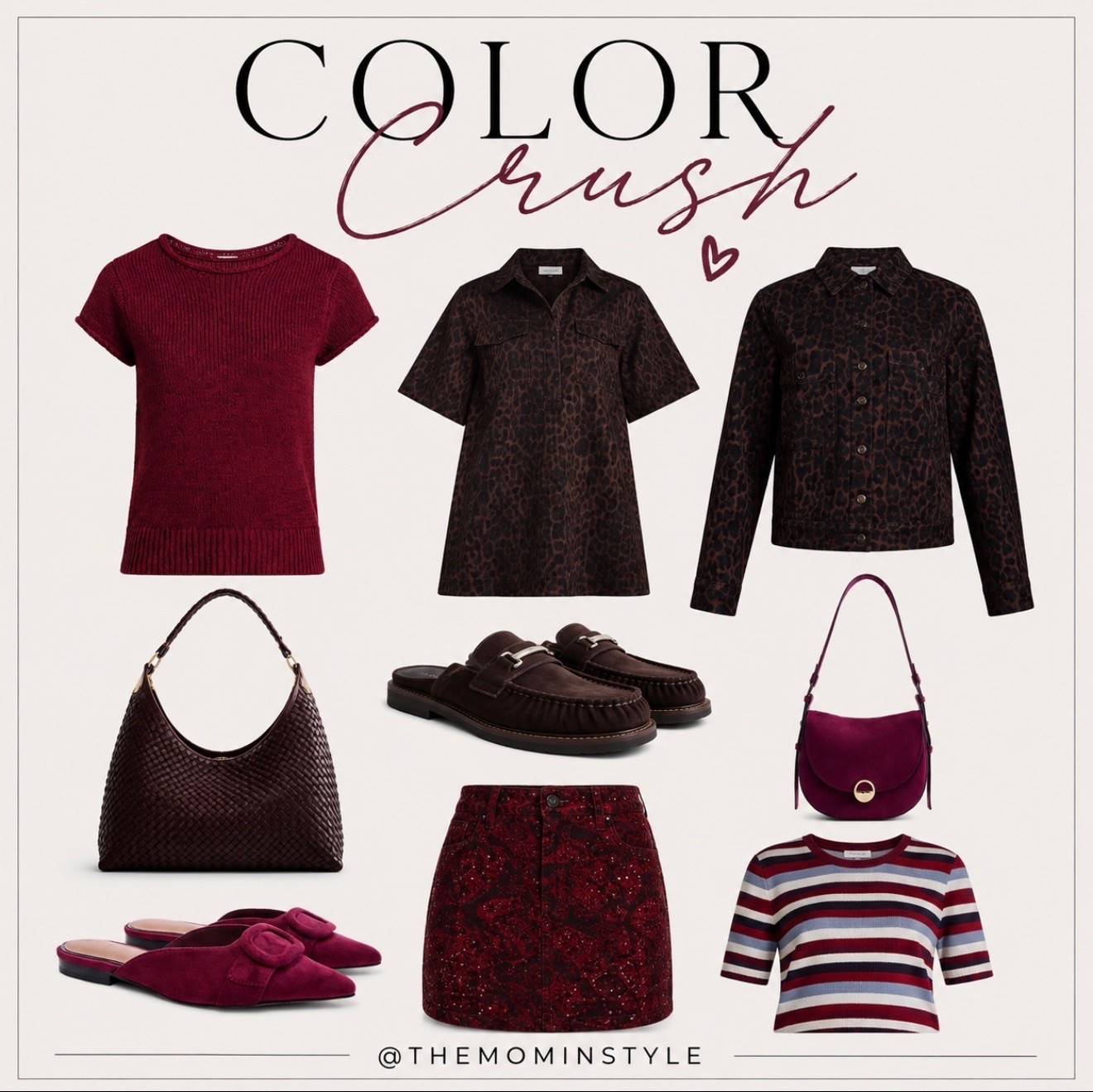 Burgundy and chocolate brown make the perfect rich, elevated color combination for fall style. Shop these chic fall fashion pieces, from cozy knitwear and printed skirts to statement shoes and handbags.
fall fashion, burgundy outfit, chocolate brown outfit, fall color trends, chic mom style, casual fall outfits, fall wardrobe essentials, elevated everyday style, autumn fashion, themominstyle

#LTKSeasonal #LTKootd #LTKOver40