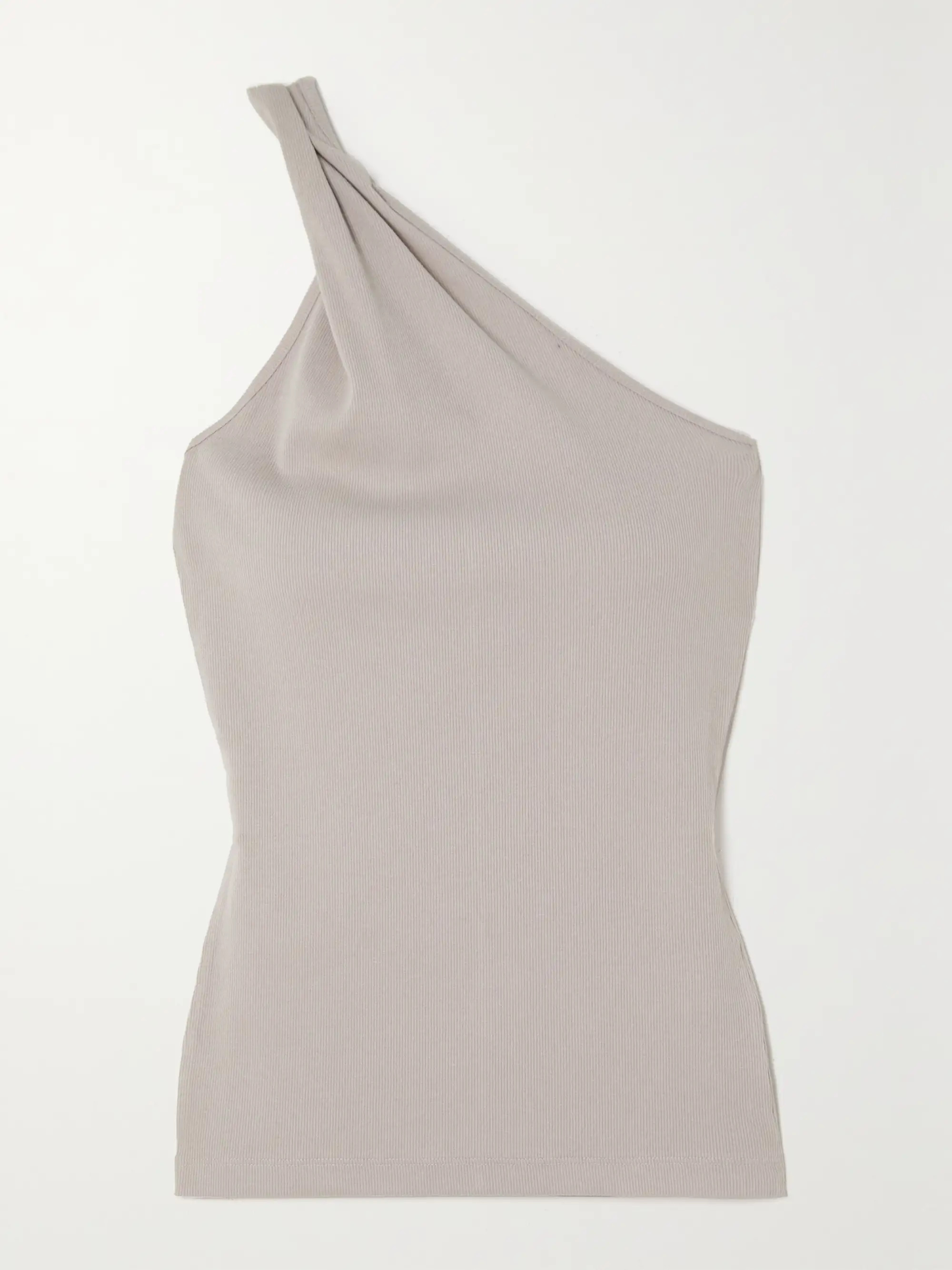 Esuna one-shoulder twisted ribbed stretch-organic cotton tank | NET-A-PORTER (US)