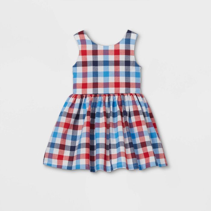 Toddler Girls' Gingham Dress - Cat & Jack™ Red/White/Blue | Target