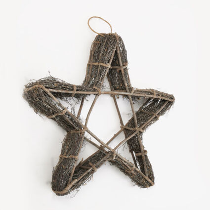Brown Wicker Star Decoration 65x65cm | TK Maxx