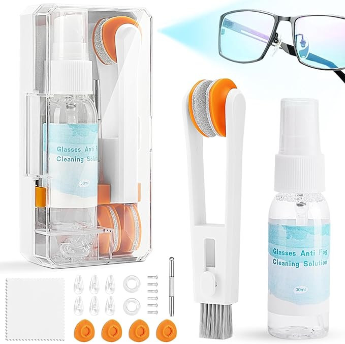 Ordilend Glasses Cleaning Kit Eyeglass Repair Kit, Eye Glass Cleaners Spray (Anti Fog) with Eyegl... | Amazon (US)