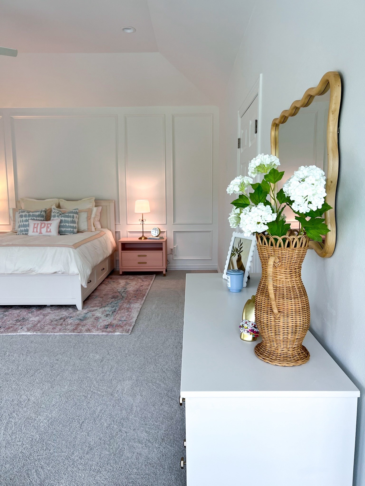 Full reveal of this #TeenRetreat! We borrowed from an unused exterior balcony to give this room more space for its own bathroom, an oversized closet, a seating area, and plenty of views out to the golf course! What a dream! #WoodlandsStyleHouse 
Construction: EvermonHomes

#LTKStyleTip #LTKKids #LTKHome