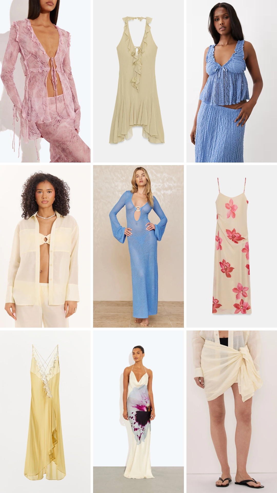 Colourful summer holiday outfits for the beach or girls island trip. Ibiza style, floral maxi dresses, pastels, baby pink, butter yellow, baby blue 

 

#LTKspring #LTKsummer #LTKdresses