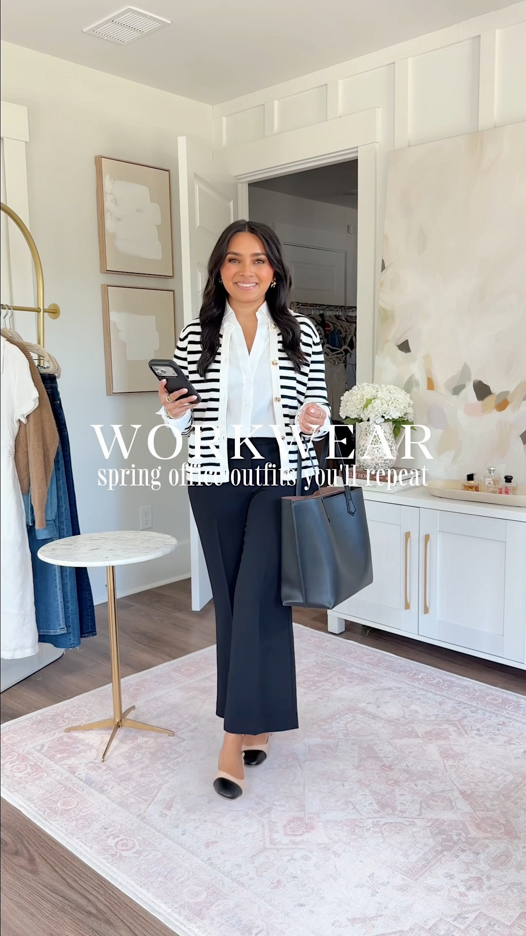 Workwear and office outfits for spring!
For reference: I’m 5’0, petite, 32b bra size, and 2/26 in bottoms, pear shaped. 
*Everything I share is unaltered! TTS means true to size. Between size 5-6.5 in shoes

White button down size petite xs TTS
Red cardigan size small TTS
Black gingham pants size small TTS
Tan heels - old, similar linked

Stripe button down - old, similar linked
Brown cardigan size xxs regular TTS
Brown chocolate bark pants size 2 petite TTS
Brown cognac flats size 5 TTS

Navy blazer - old, similar linked
Light blue sweater size xxs TTS
Vintage white jeans size 0 petite - I size down a size in this brand
Flats - old, similar linked

Stripe cardigan size xs TTS
White button down size petite xs TTS
Black pants size 2 petite TTS
Flats - old, similar linked

Blue stripe button down size xs petite TTS
Navy blue cardigan size xs TTS
Flare jeans size 26 petite TTS - petite is labeled as Lil
Tan heels - old, similar linked


#LTKWorkwear #LTKootd #LTKPetite