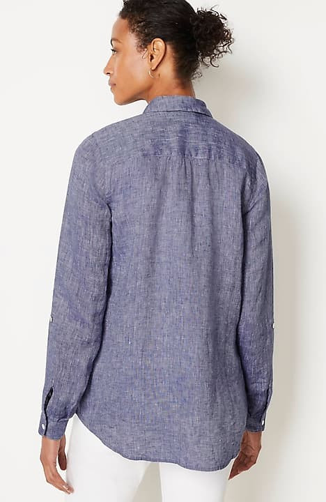 Linen Tab-Sleeve A-Line Shirt | J. Jill