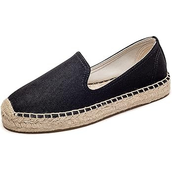 Amazon.com | U-lite Women's Classic Slip on Flat Shoes Casual Cap-Toe Platform Simple Espadrille ... | Amazon (US)
