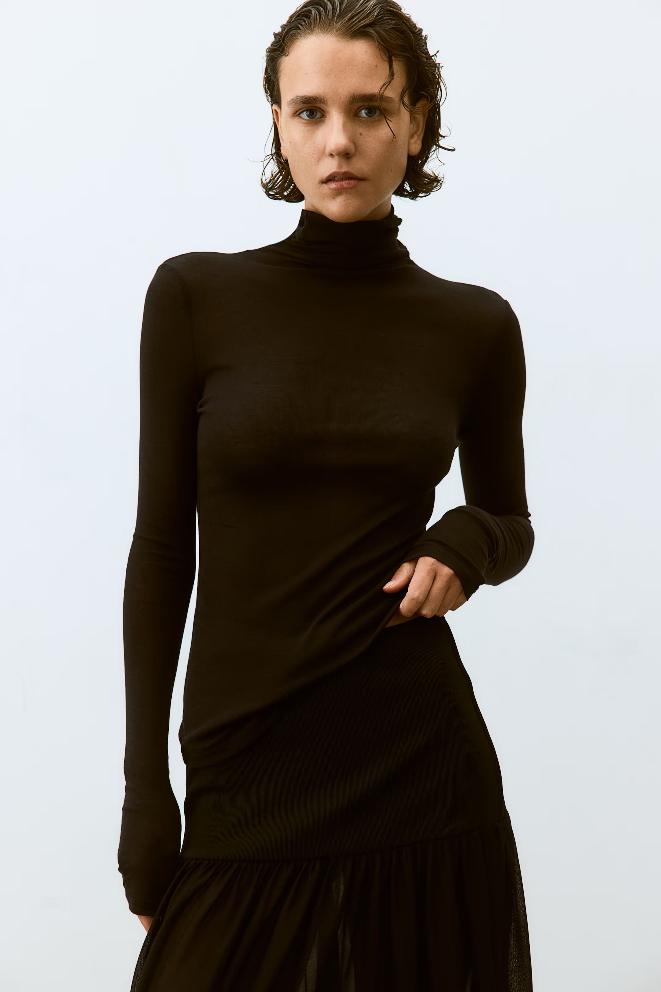 Pima Cotton Turtleneck Top | H&M (US + CA)