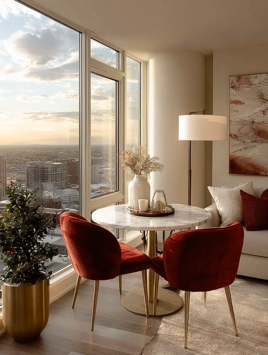 Create a luxury home café corner—done right.
A round marble table, velvet dining chairs, and gold accents instantly transform any corner into a café-style retreat at home. The secret is choosing one strong color story and building around it.

Here, we’re using rich burgundy velvet for warmth and sophistication. Prefer a cooler palette? Emerald velvet chairs work just as beautifully. What’s non-negotiable: marble surfaces, gold finishes, and a floor lamp to soften the space and elevate the mood from morning coffee to evening wind-down.

This is modern luxury home décor, designed for high-rise living, small spaces, and intentional styling—proof that you don’t need a full dining room to create a beautiful, functional moment at home.

Everything you need to recreate this home café look is curated and linked for you.

#HomeCafe #LuxuryHomeDecor #MarbleDiningTable #VelvetChairs #GoldAccents #CafeStyleHome #HighRiseDecor #ModernLuxuryInteriors #StatementChairs #InteriorStyling #SmallSpaceDecor #TimelessHome #LTKHome #ShopTheLook 

 #LTKHome