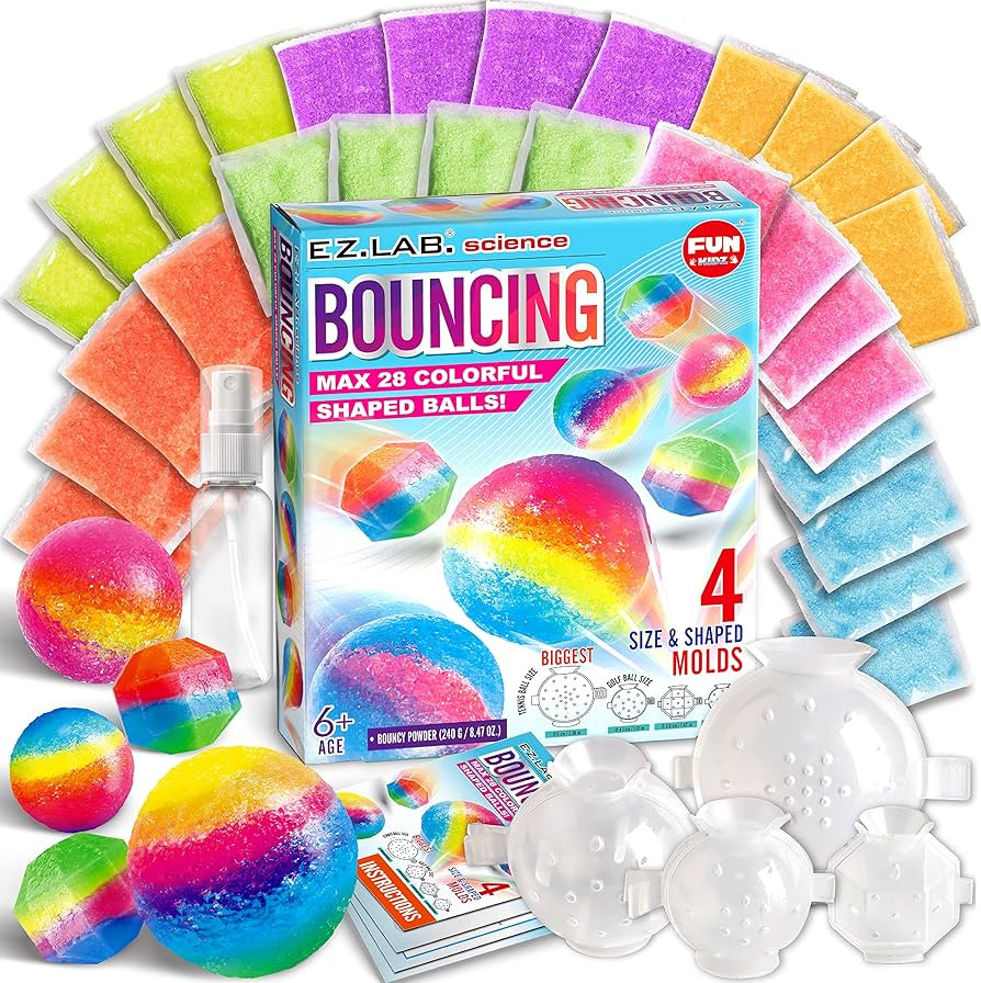 Big Bouncy Ball Kit for Kids, FunKidz DIY Ultimate Magic Bouncy Balls Making Kit Science Craft Pr... | Amazon (US)