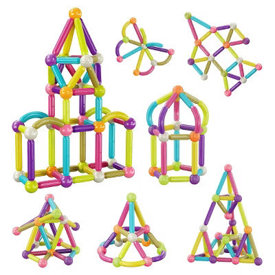 PICASSO-TILES Magnetic Building Stick Block Construction Set with Storage Bin, 50PCS Colorful 3D STEM Toy Blocks, Educational Puzzle for Kids | Target