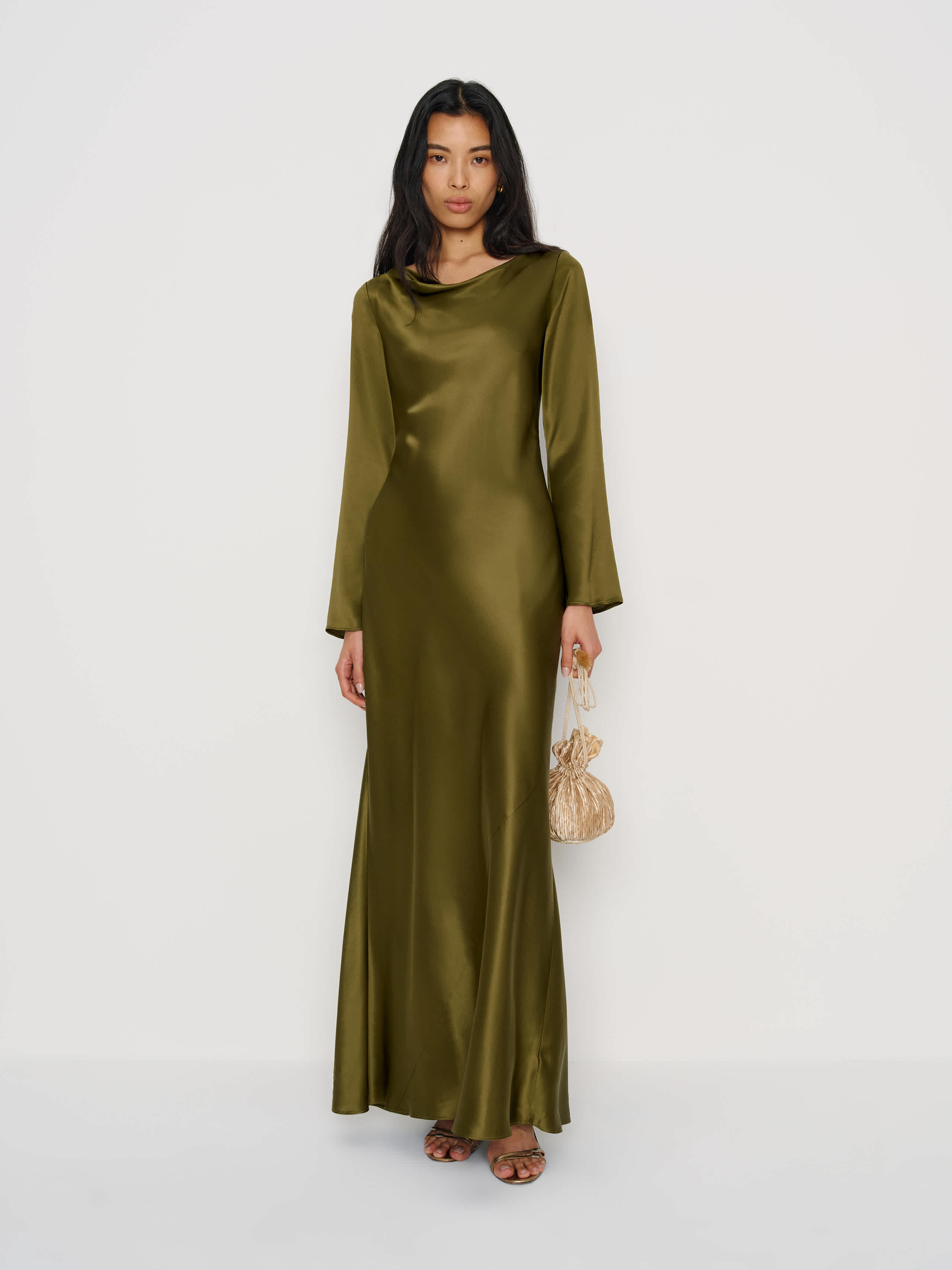 Reformation Pike Silk Maxi Dress Green 10 | Reformation (Global)