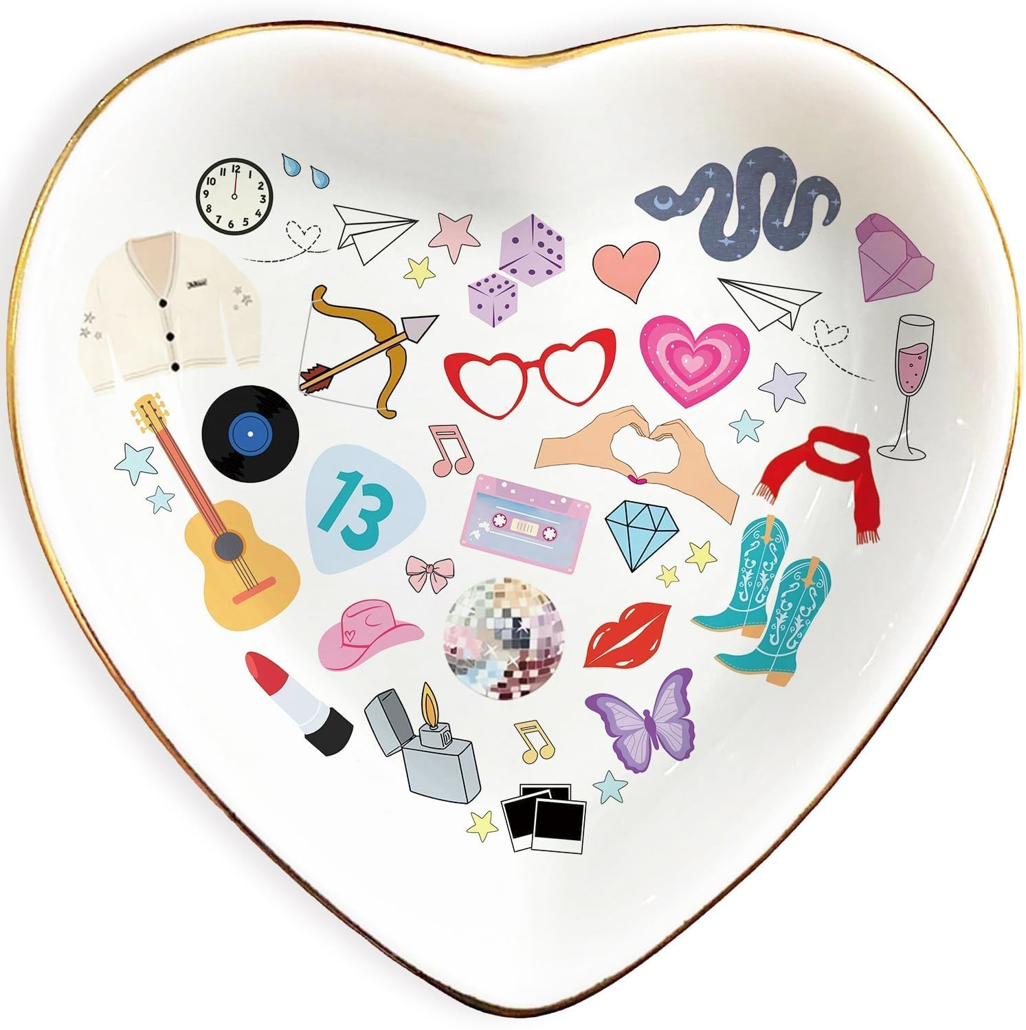 Taylor Inspired Ring Dish, Ceramic Jewelry Tray for Music Fans, Birthday Gift for Girls Women, Gi... | Amazon (US)