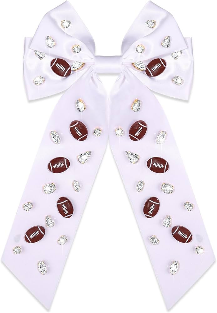Football Hair Bow for Women Game Day Clips Sports Charm Hair Accessories Fan Party Favors | Amazon (US)
