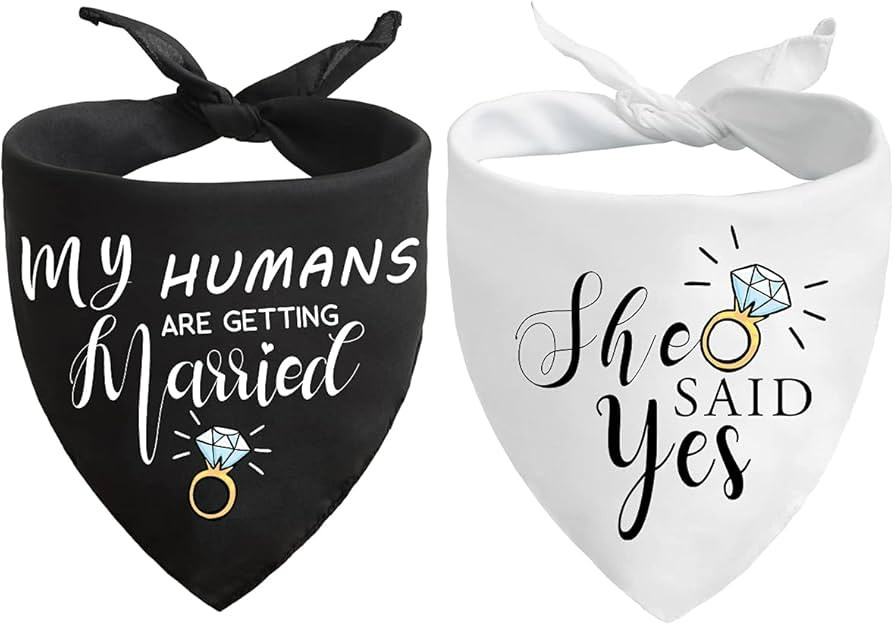My Humans are Getting Married She Said Yes Dog Bandana for Wedding Engagement Photos, Pet Scarf A... | Amazon (US)