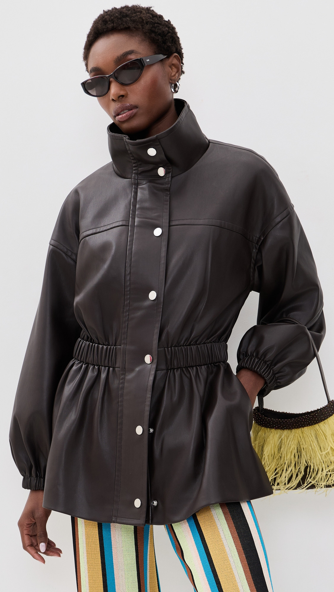 SIMONMILLER Yara Faux Leather Jacket Dark Choco Brown XS/S | Shopbop