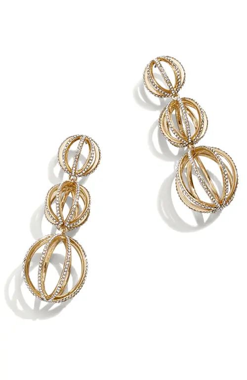 BaubleBar Pavé Statement Drop Earrings in Clear/yellow Gold at Nordstrom | Nordstrom