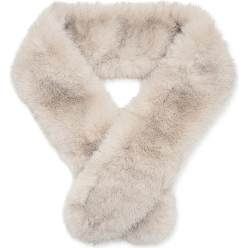 MANGO Faux Fur Shawl Scarf in Beige at Nordstrom | Nordstrom