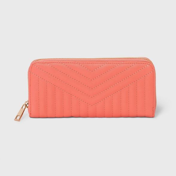 Women's Zip Closure Wallet - A New Day™ Coral | Target