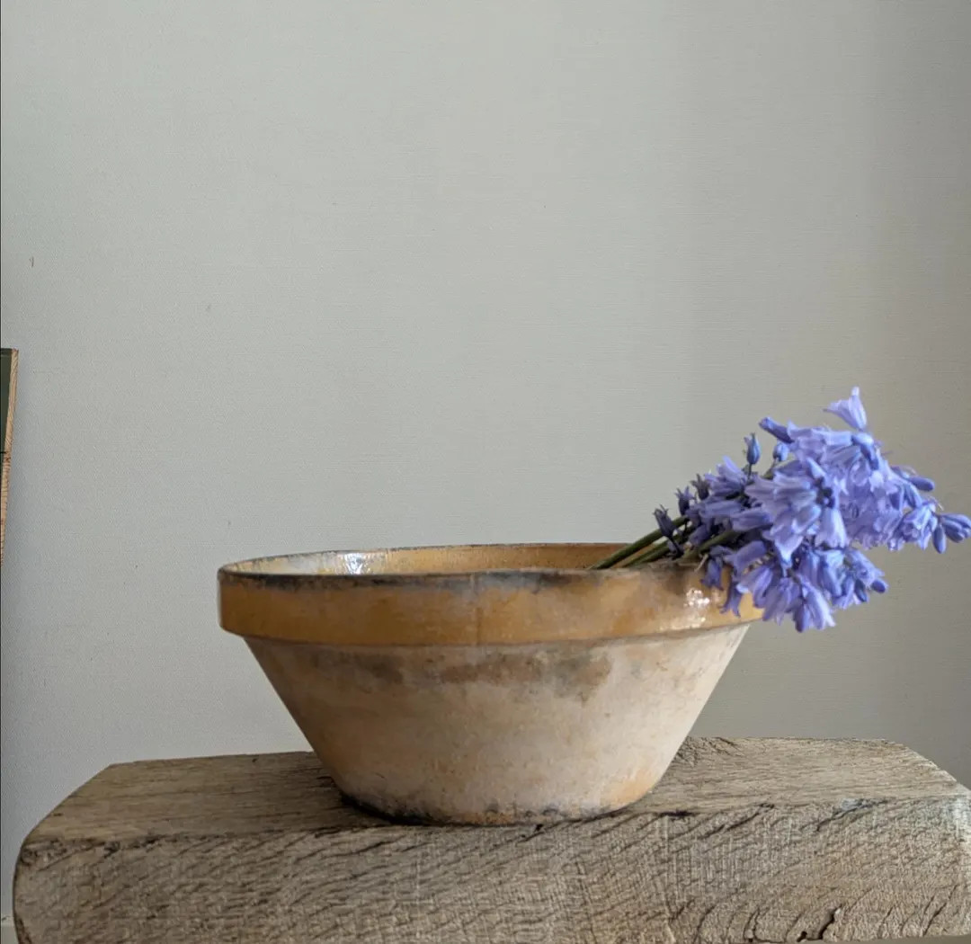 Bol Ancien En Terre Cuite Confite, France : D\u00e9cor De Ferme \u00e9maill\u00e9 Jaune - Etsy | Etsy (Global)