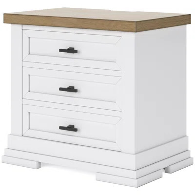Leanore 3 - Drawer Nightstand in White | Wayfair North America