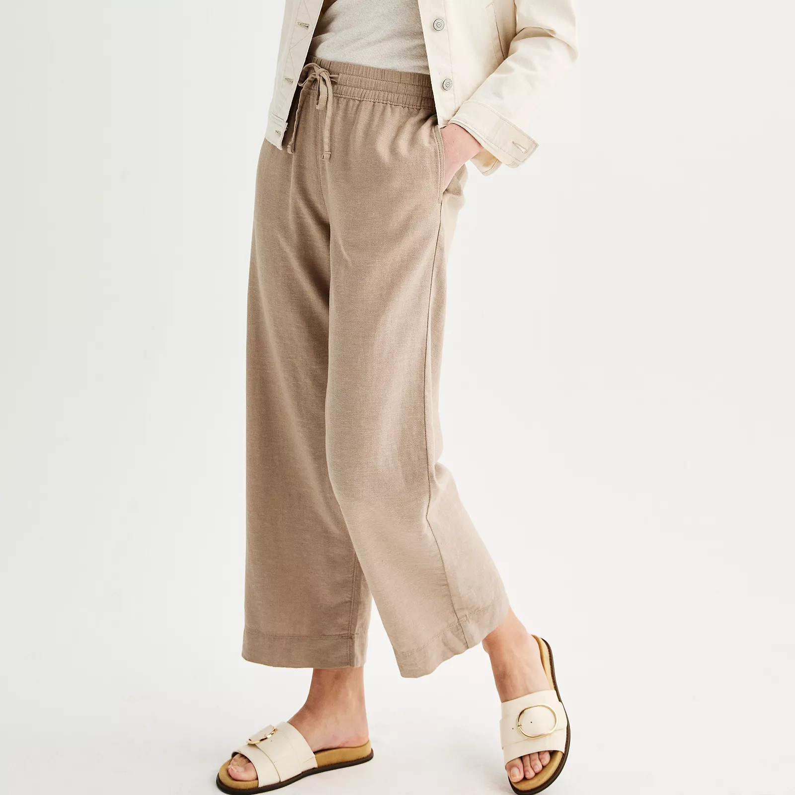 Women's Sonoma Goods For Life® Easy Wide-Leg Linen-Blend Pants | Kohl's
